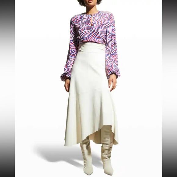 Robert Graham Elizabeth Swirl Silk Print Blouse Sz XS - Picture 2 of 8